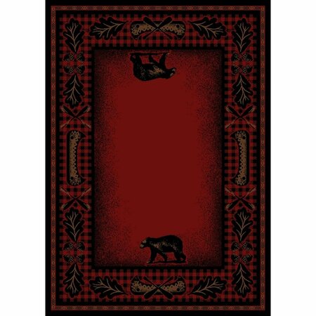 SLEEP EZ 5 ft. 3 in. x 7 ft. 3 in. American Destination Woodlands Plaid Area Rug, Red SL2109890